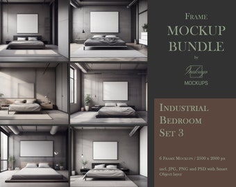 Frame Mockup Bundle, Industrial, Bedroom Mockup, Mockup Frame Bundle, Frame Mockup, Minimal Frame Mockup