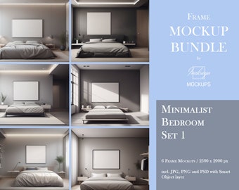 Frame Mockup Bundle, Minimalist, Bedroom Mockup, Mockup Frame Bundle, Frame Mockup, Minimal Frame Mockup