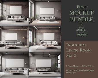 Frame Mockup Bundle, Industrial, Living Room Mockup, Mockup Frame Bundle, Frame Mockup, Minimal Frame Mockup