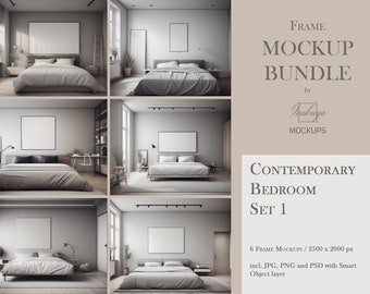 Frame Mockup Bundle, Contemporary, Bedroom Mockup, Mockup Frame Bundle, Frame Mockup, Minimal Frame Mockup