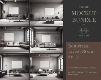 Frame Mockup Bundle, Industrial, Living Room Mockup, Mockup Frame Bundle, Frame Mockup, Minimal Frame Mockup