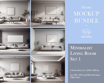 Frame Mockup Bundle, Minimalist, Living Room Mockup, Mockup Frame Bundle, Frame Mockup, Minimal Frame Mockup