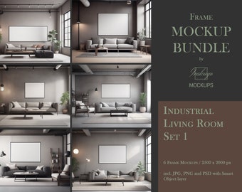 Frame Mockup Bundle, Industrial, Living Room Mockup, Mockup Frame Bundle, Frame Mockup, Minimal Frame Mockup