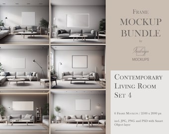 Frame Mockup Bundle, Contemporary, Living Room Mockup, Mockup Frame Bundle, Frame Mockup, Minimal Frame Mockup