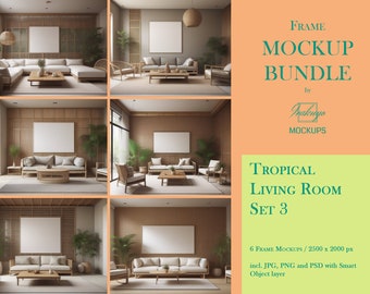 Frame Mockup Bundle, Tropical, Living Room Mockup, Mockup Frame Bundle, Frame Mockup, Minimal Frame Mockup
