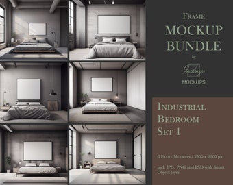 Frame Mockup Bundle, Industrial, Bedroom Mockup, Mockup Frame Bundle, Frame Mockup, Minimal Frame Mockup