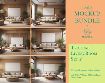 Frame Mockup Bundle, Tropical, Living Room Mockup, Mockup Frame Bundle, Frame Mockup, Minimal Frame Mockup