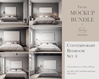 Frame Mockup Bundle, Contemporary, Bedroom Mockup, Mockup Frame Bundle, Frame Mockup, Minimal Frame Mockup