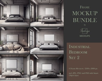 Frame Mockup Bundle, Industrial, Bedroom Mockup, Mockup Frame Bundle, Frame Mockup, Minimal Frame Mockup