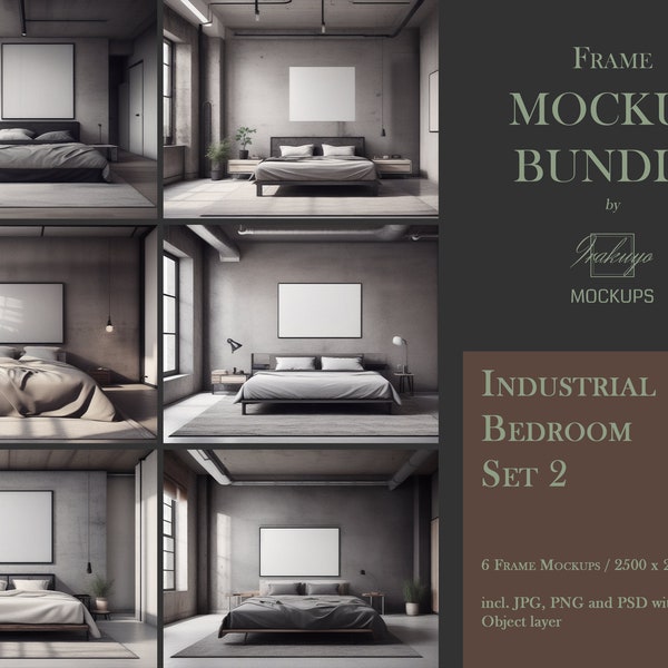 Frame Mockup Bundle, Industrial, Bedroom Mockup, Mockup Frame Bundle, Frame Mockup, Minimal Frame Mockup