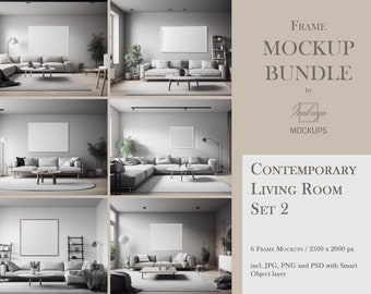 Frame Mockup Bundle, Contemporary, Living Room Mockup, Mockup Frame Bundle, Frame Mockup, Minimal Frame Mockup