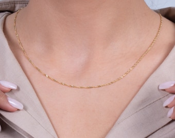 14k Gold Twist Necklace- 14k Gold Chain- Solid Gold Necklace-Solid Gold Chain- Real Gold Necklace- Real Gold Chain