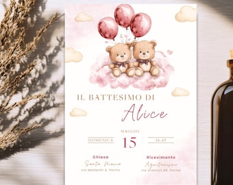 Digital Baptism Invitation. Easily customize your invitation with Canva.