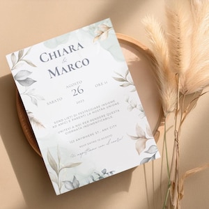 Invito digitale per matrimonio, verticale e quadrato. Personalizza il tuo invito con Canva in modo semplice.