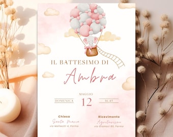 Digital baptism invitation. Easily customize your invitation with Canva.