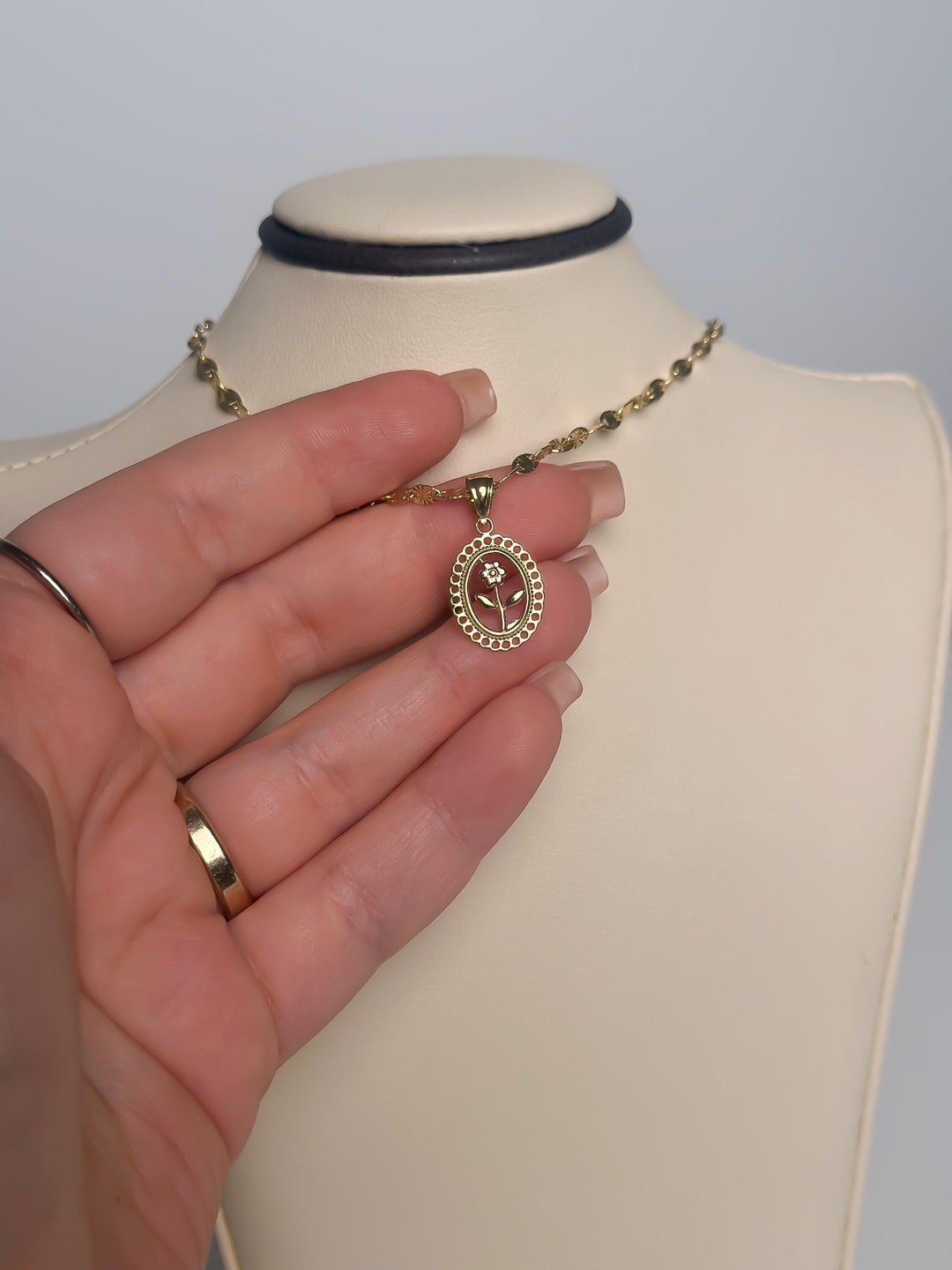 24k gold plated flower pendant