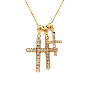 14k Solid Yellow Gold Calvary 3 Cross Charm Pendant – Religious – 2.1 Grams – No Stone
