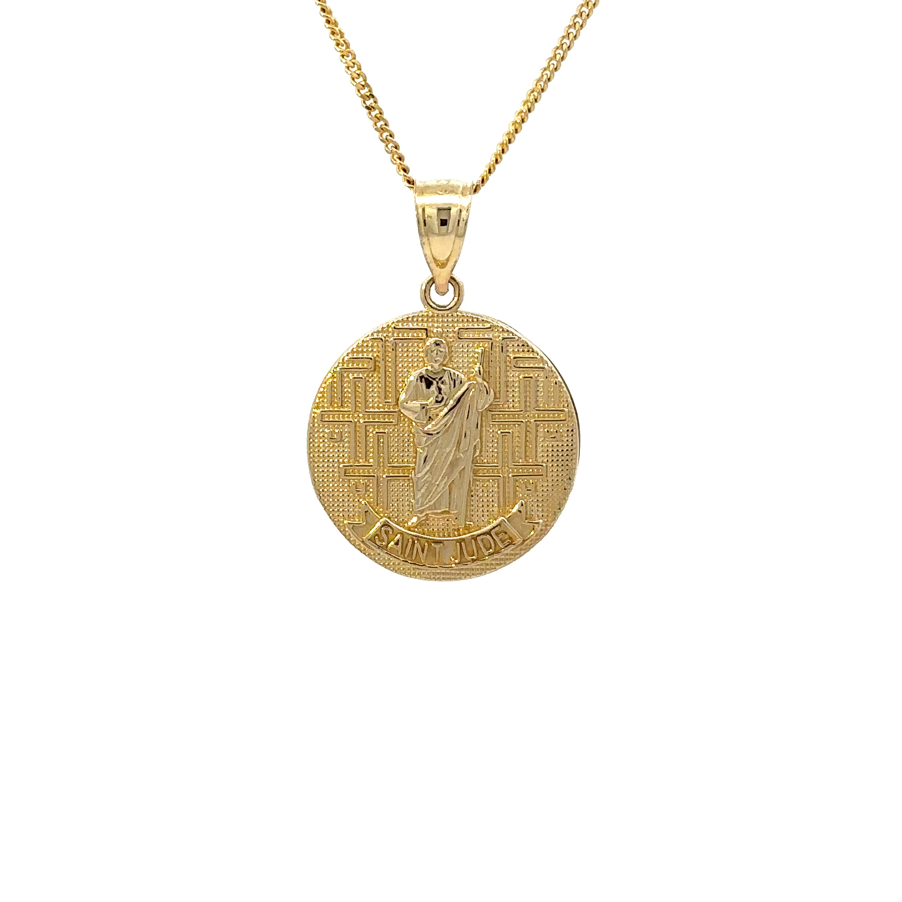 14k Solid Gold Saint Jude Medal Pendant, Saint of Desperate Cases and ...