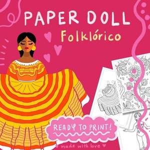 Paper Doll Balletfolklorico, Danza Folklorica, Homeschool Printables, Paper Doll Kleurplaten, Mexico Kids Materials, Paper Doll Dansen, Paper Doll