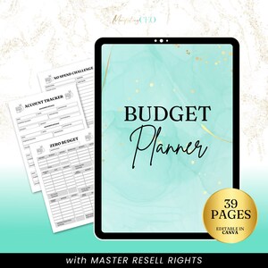 Budget Planner, Done For You Digital Product, Ebook, Planner, Journal, Private Label Rights, Canva template, MRR, White label