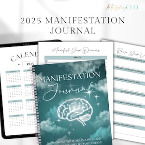 2025 Manifestation Journal, Done For You Digital Product, Manifestation Planner, Journal, PLR planner, Canva template, MRR, White label
