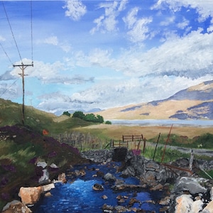 Print of Original Artwork, Landscape, Isle of Harris, Outer Hebrides, Western Isles, Scotland, Acrylic on Canvas,