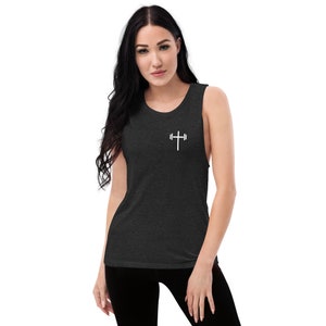 Cross & Barbell Damen Tank Top (Weißes Design)