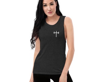 Cross & Barbell Damen Tank Top (Weißes Design)