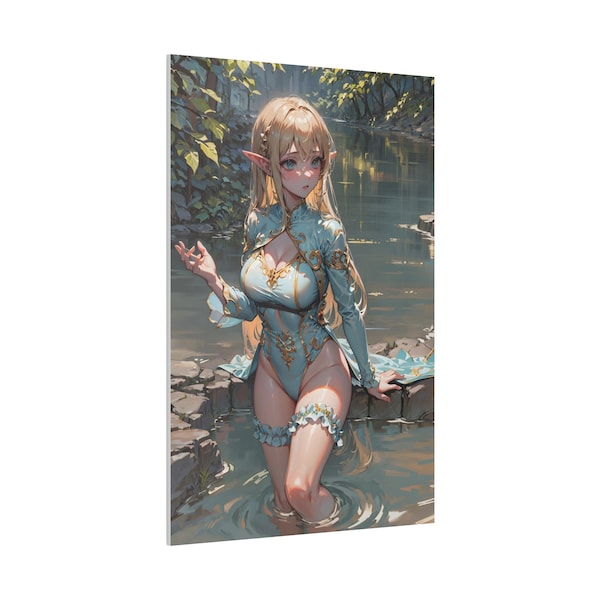 Elf Waifu, Vertical Matte Canvas