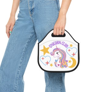 Unicorn Club-Neoprene Lunch Bag-Colorful Unicorn Club Neoprene Lunch Bag