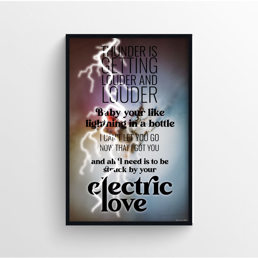 Electric Love BORNS Digital Lyric Poster Etsy