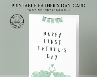 First Father's Day Card Printable | Father's Day Card From Baby | New Dad Card | Instant Download | Printable Greeting Card | Foldable Card