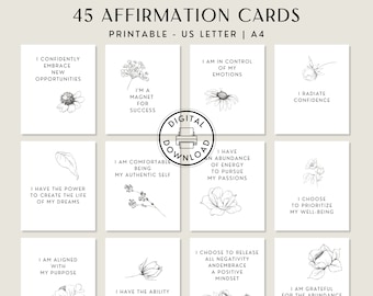 Affirmation Cards Printable: Daily Dose of Encouragement, Positivity & Inspiration for Manifestation