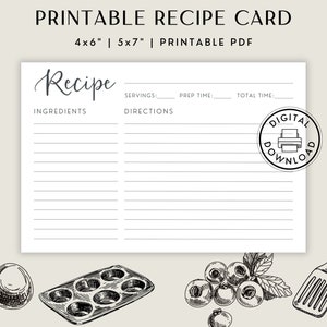 Recipe Card Template to Print at Home