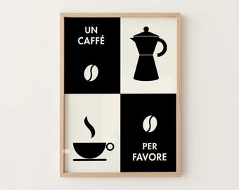 Art mural café italien - décoration de cuisine (téléchargement numérique)