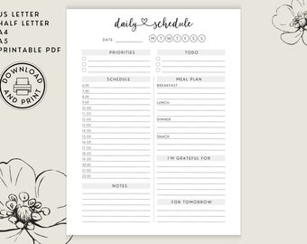 Daily Hourly Schedule Planner - Etsy UK