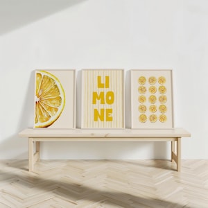 Lemon Kitchen Art Print Set: Italian Watercolor Citrus Decor (Digital Download)