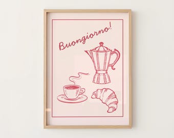 Buongiorno Coffee Print | Italian Kitchen Wall Art (Digital Download)