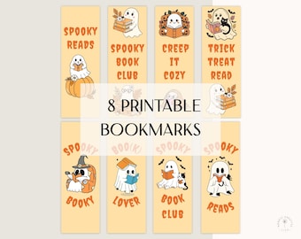 Halloween Ghost Bookmarks: Spooky Book Club Printables (Digital Download)