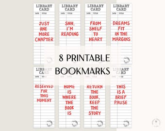 Library Card Bookmarks (Digital Download)