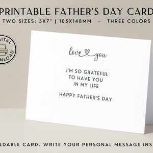 Printable Father's Day Card Father's Day Card From Wife Father's Day ...