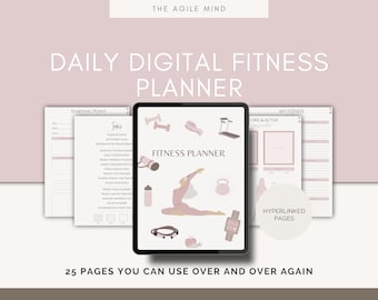 PLANNER FOR FITNESS | digital planner | weightloss planner | workout planner | undated planner | macro counting | food log | workout journal