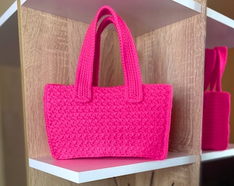 Crochet Bag Pattern, Small Pink Tote (PDF Pattern)