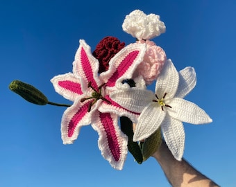 Crochet Lily Flower Bouquet Pattern: Easy PDF Tutorial