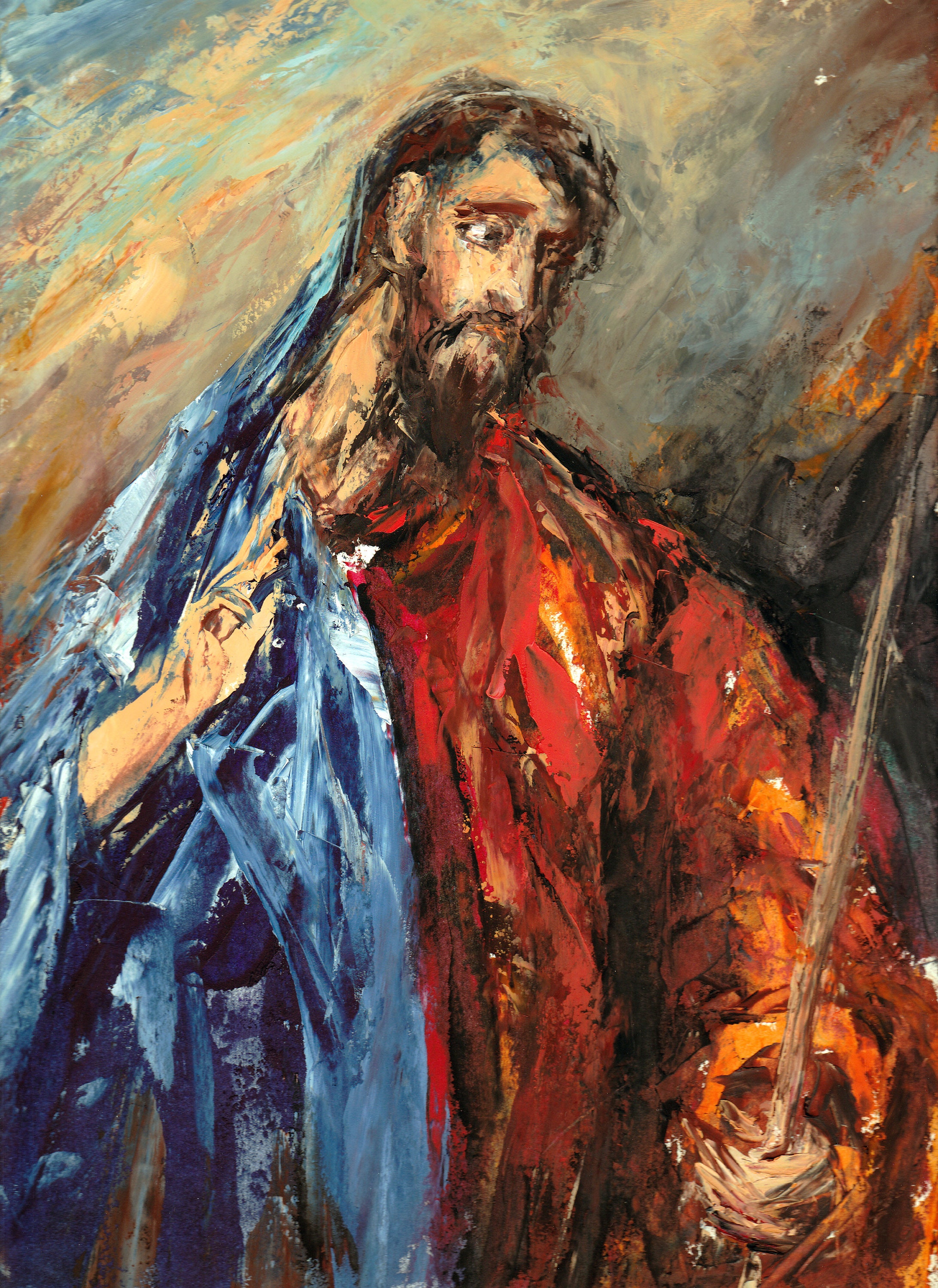 Saint Thomas the Apostle Christian Art Print Modern Bible Art ...