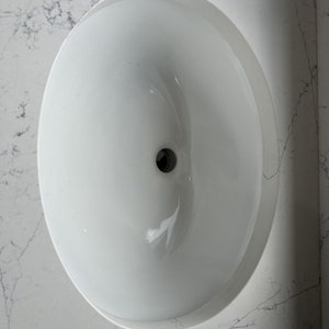 Crescent Porcelain White Oval 17&quot; x 14&quot; Vanity Sink