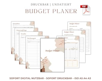 Budget planner PDF to print | Household book to organize finances & save | Expense tracker | Manage bills and debts