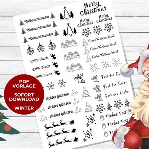 Christmas candle tattoo template PDF | Advent candle sticker decoration | Waterslide tattoo for candles | Design your own candles