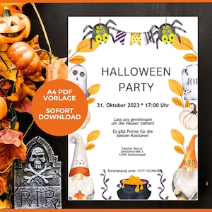 Invitation Halloween Party to edit invite fillable template Digital Invitation Halloween Party Kids Instant Download