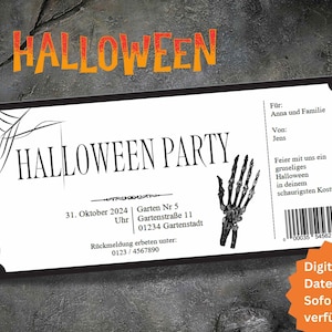 Uitnodiging voor Halloween-feest om de sjabloon in te vullen Halloween-uitnodiging om af te drukken Halloween-feestuitnodiging Scary Party PDF Direct downloaden